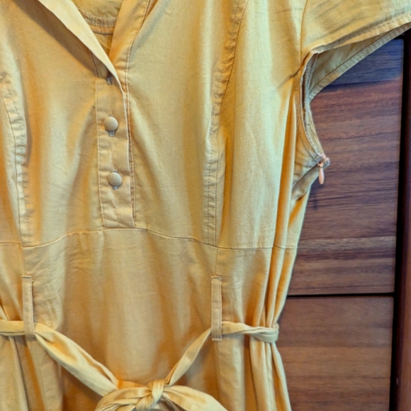 Soda Fountain Dress (ModCloth) in mustard yellow, size M - Picture 7 of 7
